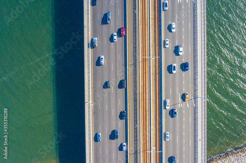 Narrows bridge leading to South Perth in Australia photo