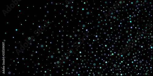 Blue, cyan, turquoise glitter stars, confetti.