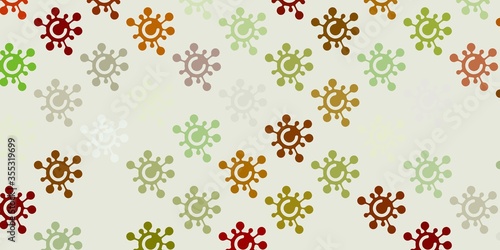 Light Green, Yellow vector template with flu signs.