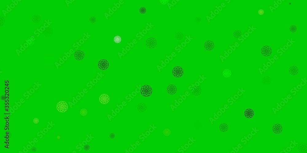Light Green, Yellow vector backdrop with chaotic shapes.