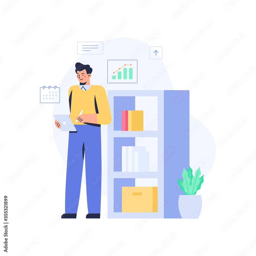 Business Man Working at Office Business Man Working at Office
