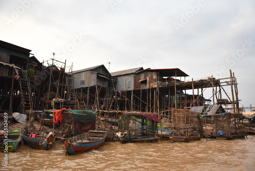 Siem Reap, Cambodia - 17 01 2019 - Tonle Sap lake, the floating village