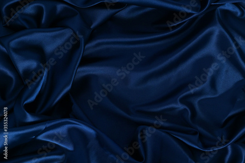 Texture Satin ripple fabric Blue cloth simple surface used us luxury backdrop products design