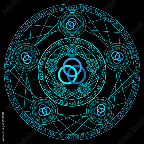 Fotografie, Obraz Magic circle ring, Magic Spell Ring Sparkle, incantation circle, Superpower