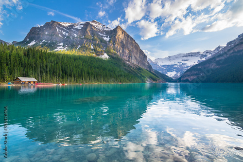 Beautiful view of Lake Louise in Rocky Mountains - Banff National Park, Alberta - Canada