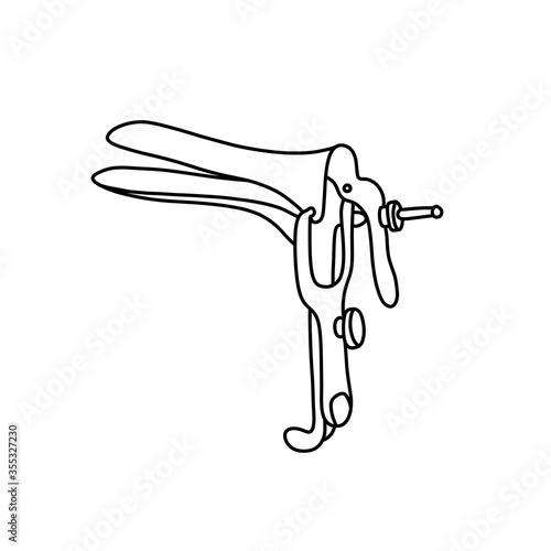 grave speculum doodle icon, vector illustration