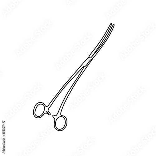bozeman douglas forceps doodle icon, vector illustration