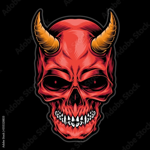 devil skull head vector logo