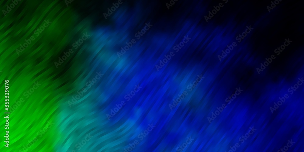 Light Blue, Green vector background with bent lines. Gradient illustration in simple style with bows. Pattern for booklets, leaflets.