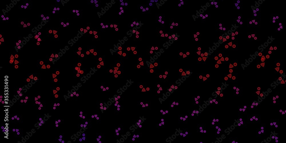 Dark Purple, Pink vector backdrop with mystery symbols.