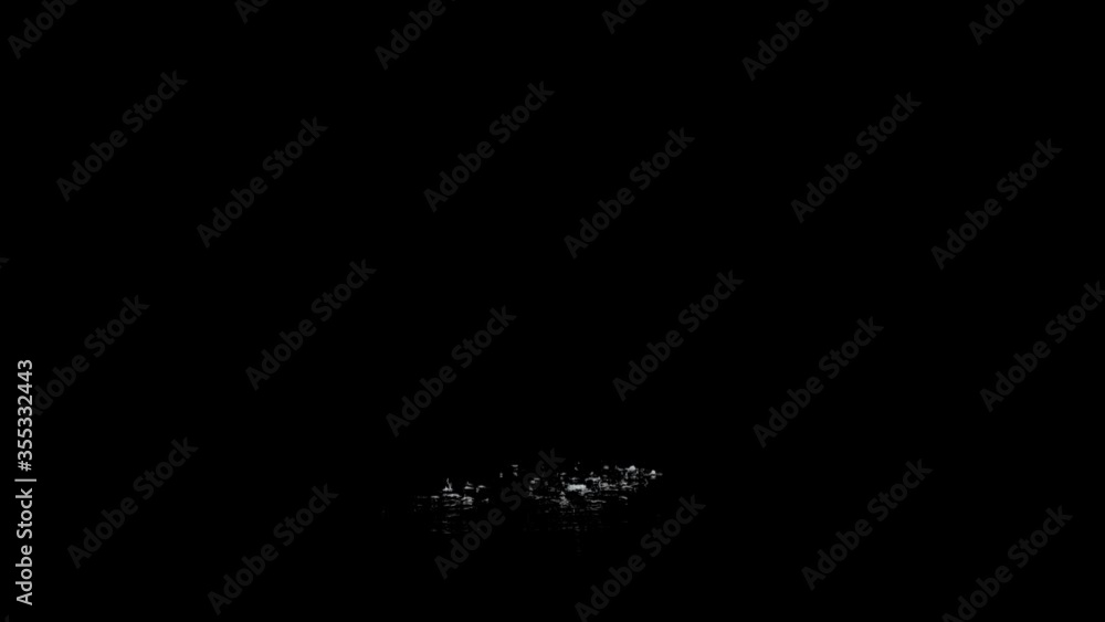 Object falling into the water with splashes on black background, alpha, CG picture