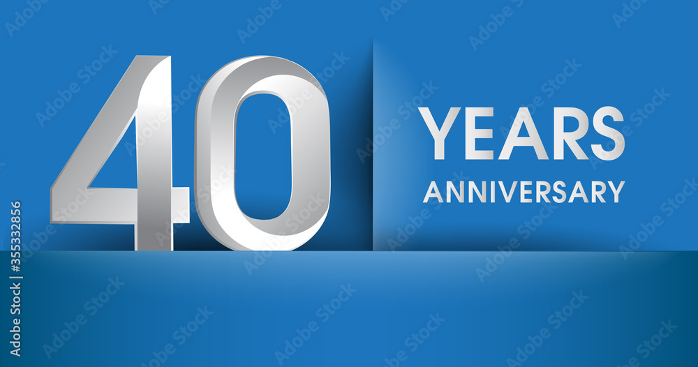 40th years Anniversary celebration logo, flat design isolated on blue background, vector elements for banner, invitation card and birthday party. 40th years Anniversary celebration logo, flat design isolated on blue background, vector elements for banner, invitation card and birthday party.