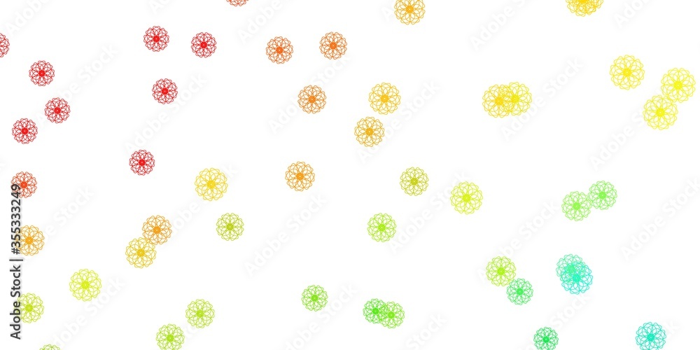 Light Green, Red vector natural layout with flowers. Light Green, Red vector natural layout with flowers.