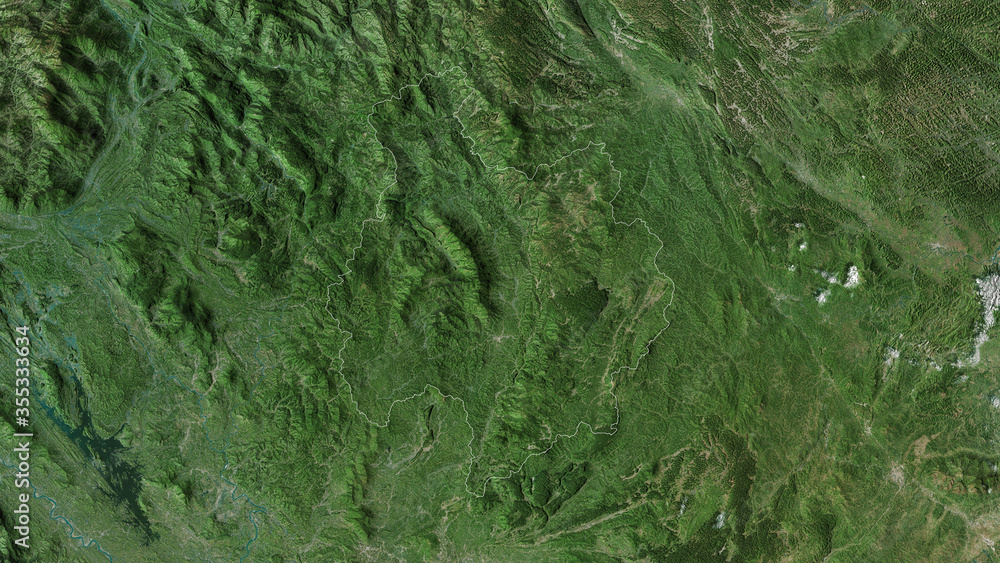 Fototapeta premium Bắc Kạn, Vietnam - outlined. Satellite