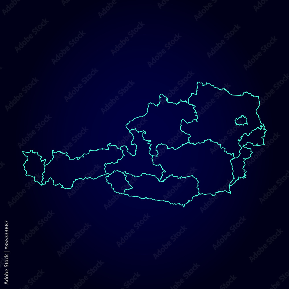 Obraz premium austria map - blue pastel graphic background