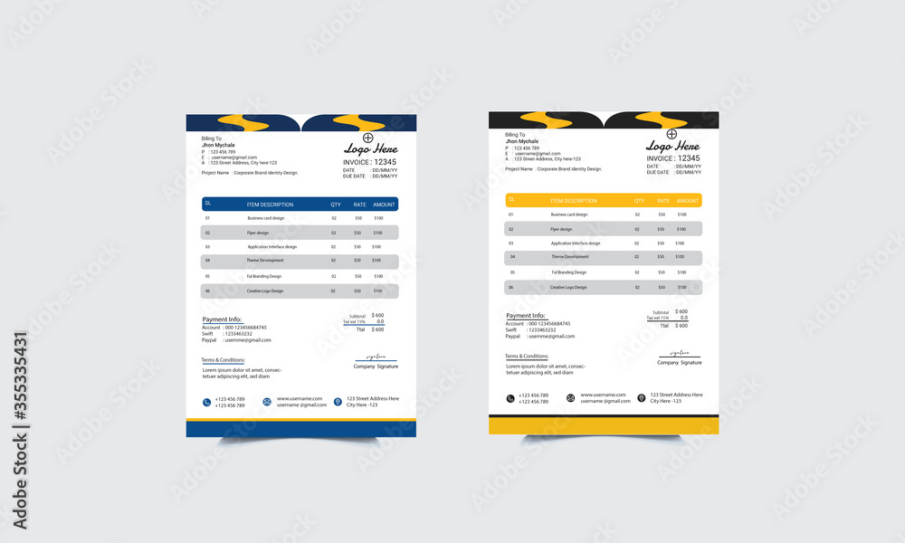 Corporate Business Invoice Template Design Corporate Business Invoice Template Design