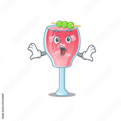 cosmopolitan cocktail mascot design concept having a surprised gesture