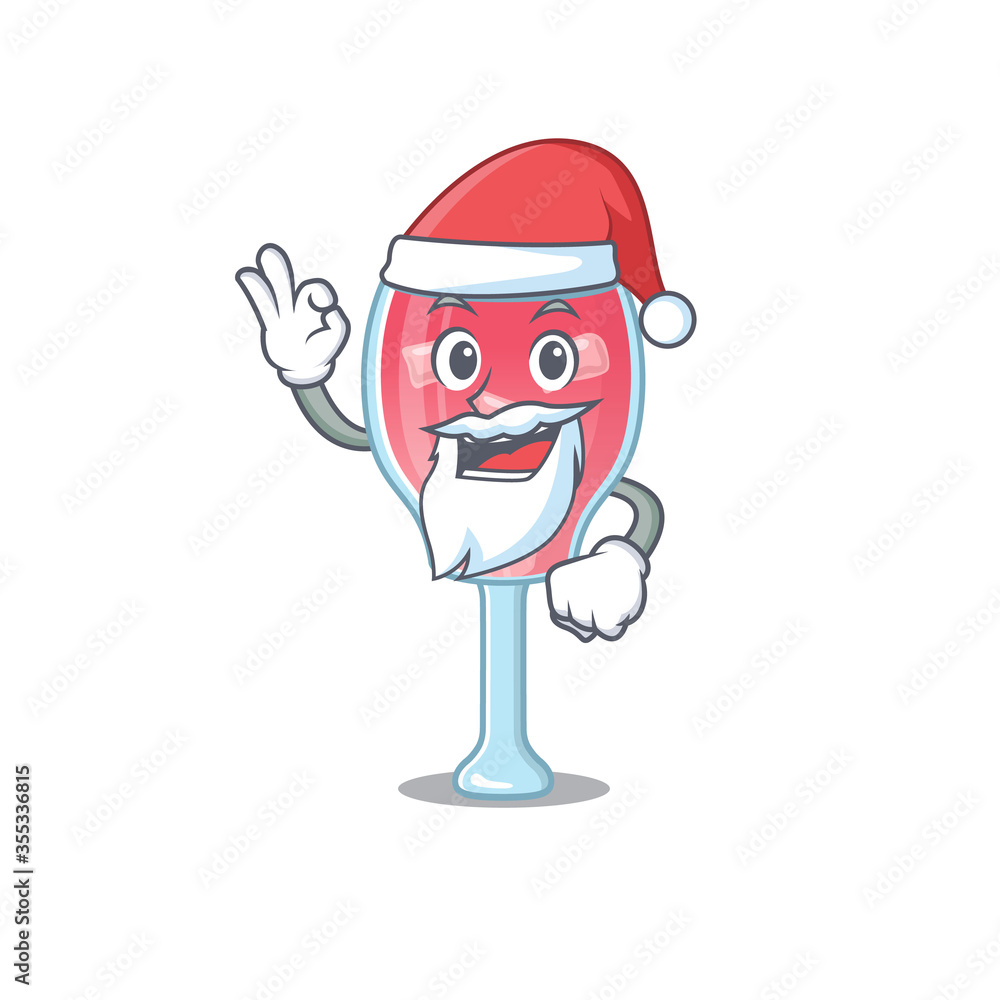 cartoon character of cosmopolitan cocktail Santa having cute ok finger cartoon character of cosmopolitan cocktail Santa having cute ok finger