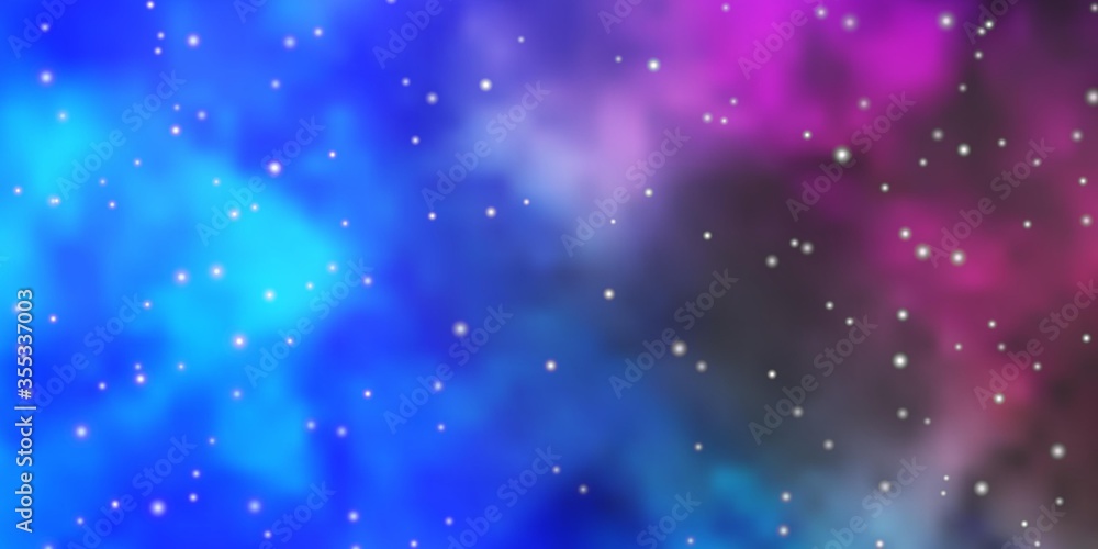 Dark Pink, Blue vector background with colorful stars. Colorful illustration in abstract style with gradient stars. Pattern for new year ad, booklets.