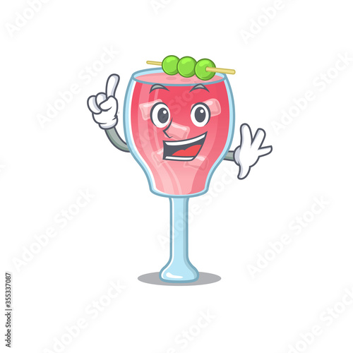 cosmopolitan cocktail caricature design style with one finger gesture