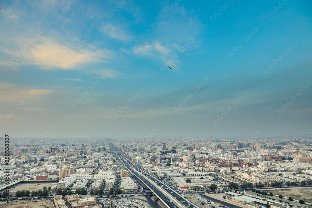 Landscape Jeddah city cloudy sky