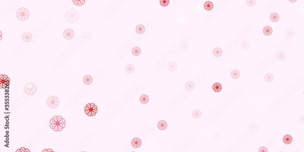 Light Red vector natural backdrop with flowers.