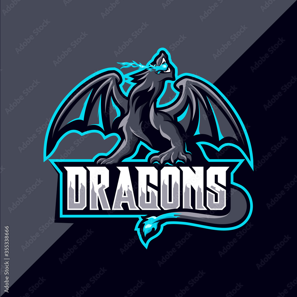 Obraz premium Dragon sport mascot logo design