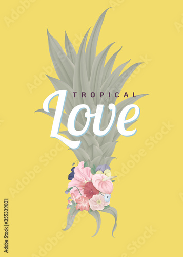 Tropical botanical typograp...
