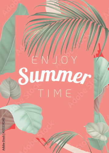 Summer botanical typographi...