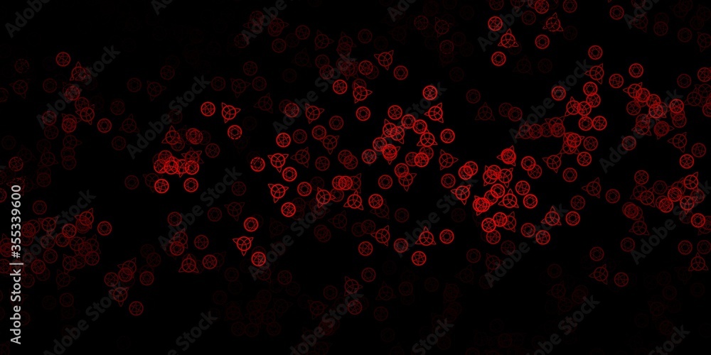 Dark Red vector template with esoteric signs. Dark Red vector template with esoteric signs.
