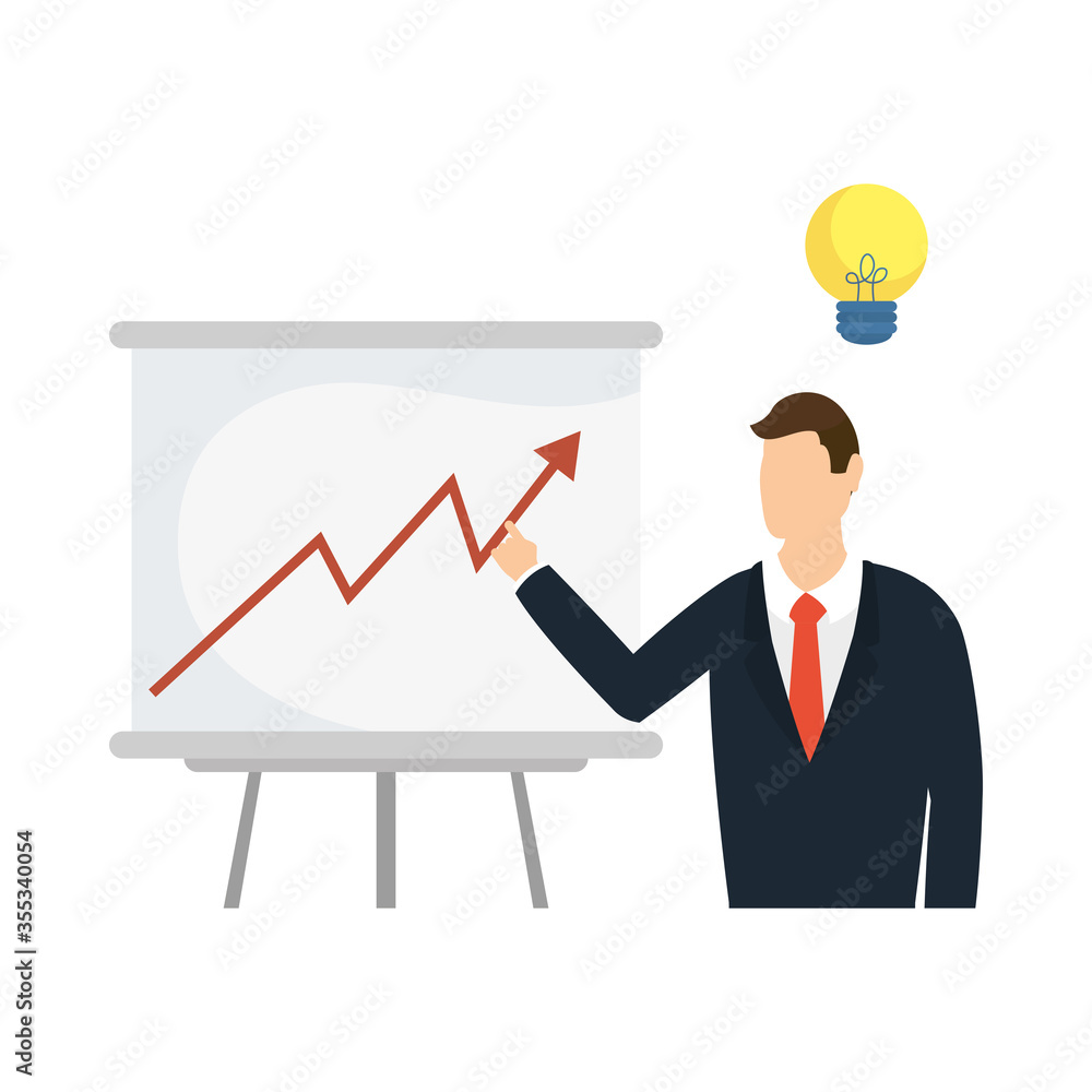 Businessman avatar with board vector design Businessman avatar with board vector design