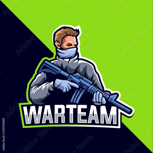 war team mascot esport logo design