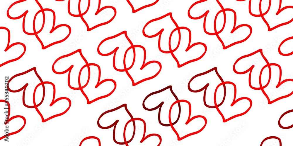 Light Red vector background with hearts. Light Red vector background with hearts.