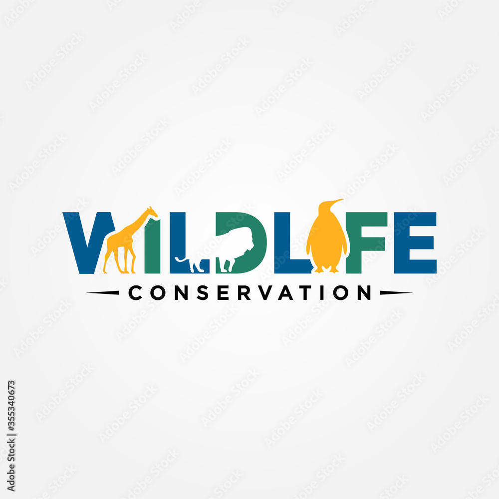 Wildlife Conservation Logo Vector Template Design. Vector Illustration.