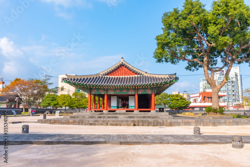 Gwandeokjeong historical complex in center of Jeju city, Republic of Korea photo