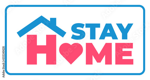 Stay at home awareness social media campaign logo or icon. Protection your self and save lives from COVID-19 or coronavirus.
