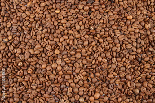 Background covered with coffee beans