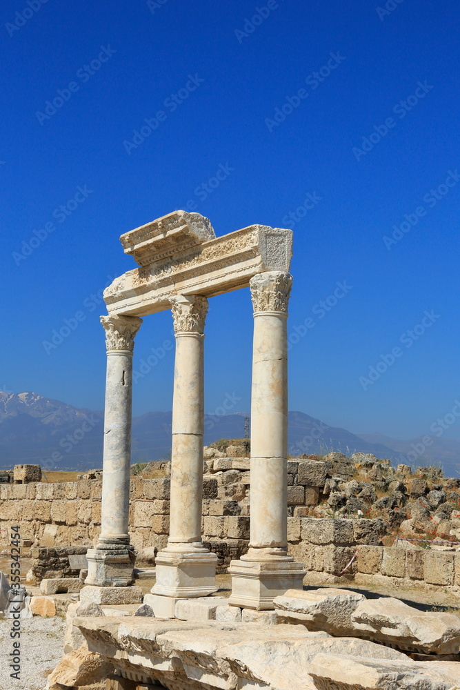 Ancient City of Laodikeia, BC. Between the years of 261-263 II. It was founded by Antiochus and named after Laodike, the wife of Antiochus. Denizli, Turkey