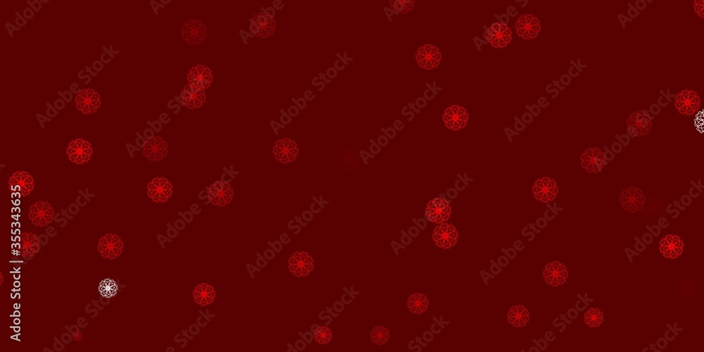 Light Red vector natural backdrop with flowers.