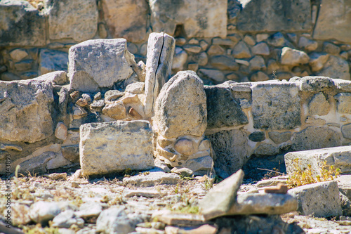 View of the archaeological remains of the temple of Amathous, a great site dedicated to Aphrodite in Cyprus island photo