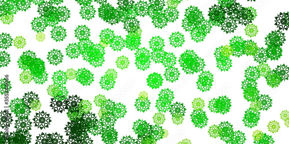 Light Green, Yellow vector background with christmas snowflakes. Light Green, Yellow vector background with christmas snowflakes.