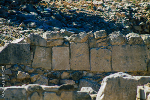 View of the archaeological remains of the temple of Amathous, a great site dedicated to Aphrodite in Cyprus island photo