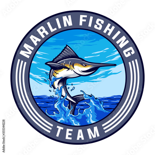 Marlin sport team logo design