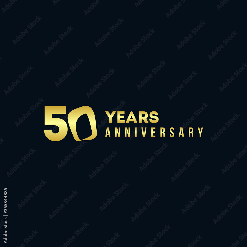50 Years Anniversary Gold Number Vector Design