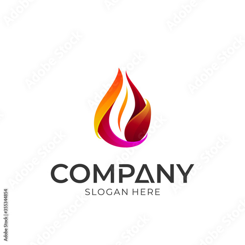 Logo concept of fire. Simple style. Vector logo icon ready for use.