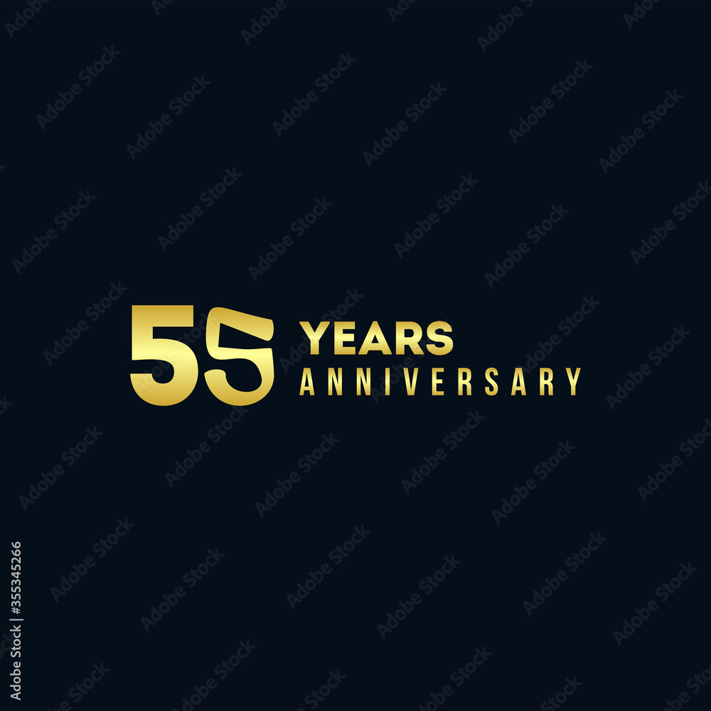 55 Years Anniversary Gold Number Vector Design 55 Years Anniversary Gold Number Vector Design