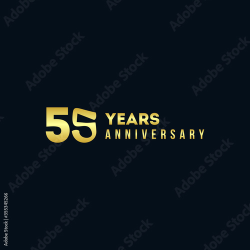 55 Years Anniversary Gold Number Vector Design