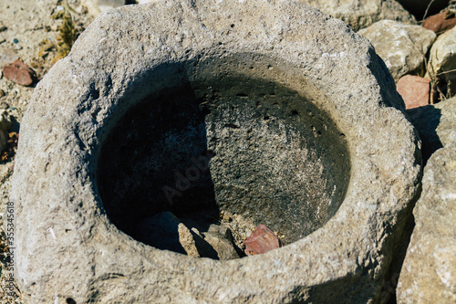 View of the archaeological remains of the temple of Amathous, a great site dedicated to Aphrodite in Cyprus island photo