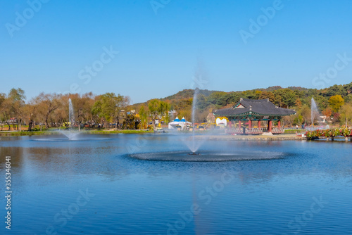 Pavilion at Gungnamji pond in Buyeo, Republic of Korea photo