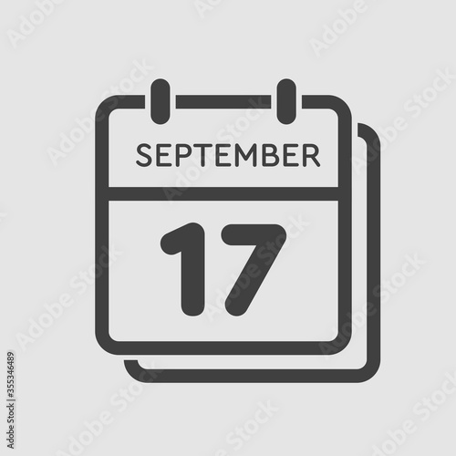 Calendar icon day 17 September, template date days © corben_dallas